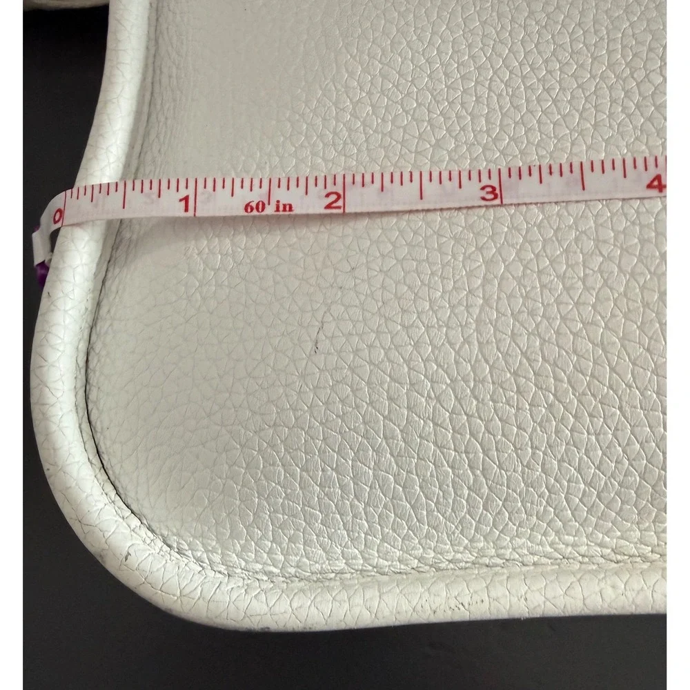 Michael Kors Luisa Messenger Bag White Pebbled Leather Gold Summer Sleek - Picture 13 of 16